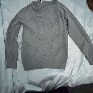 Gray Cowl Neck Sweater with Long Sleeves